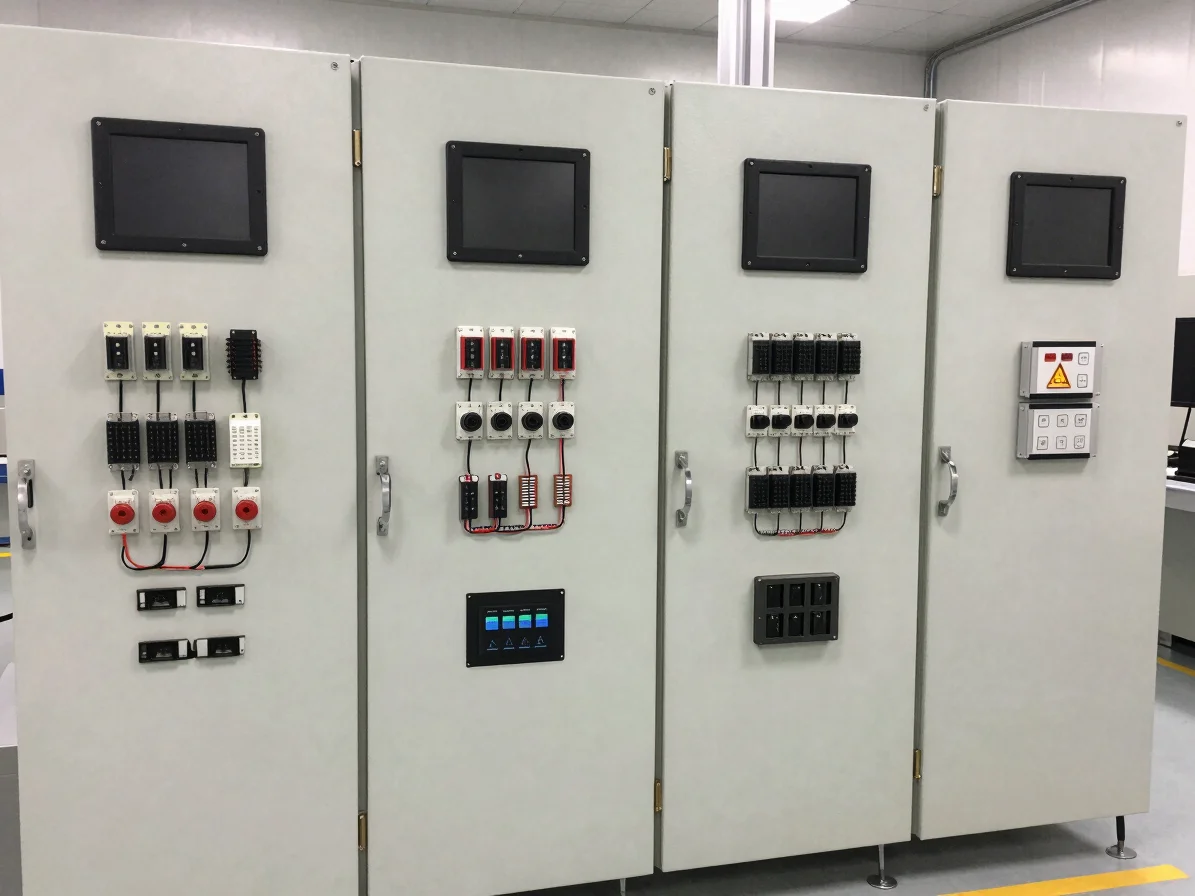 Advanced industrial control panel wiring and component arrangemen